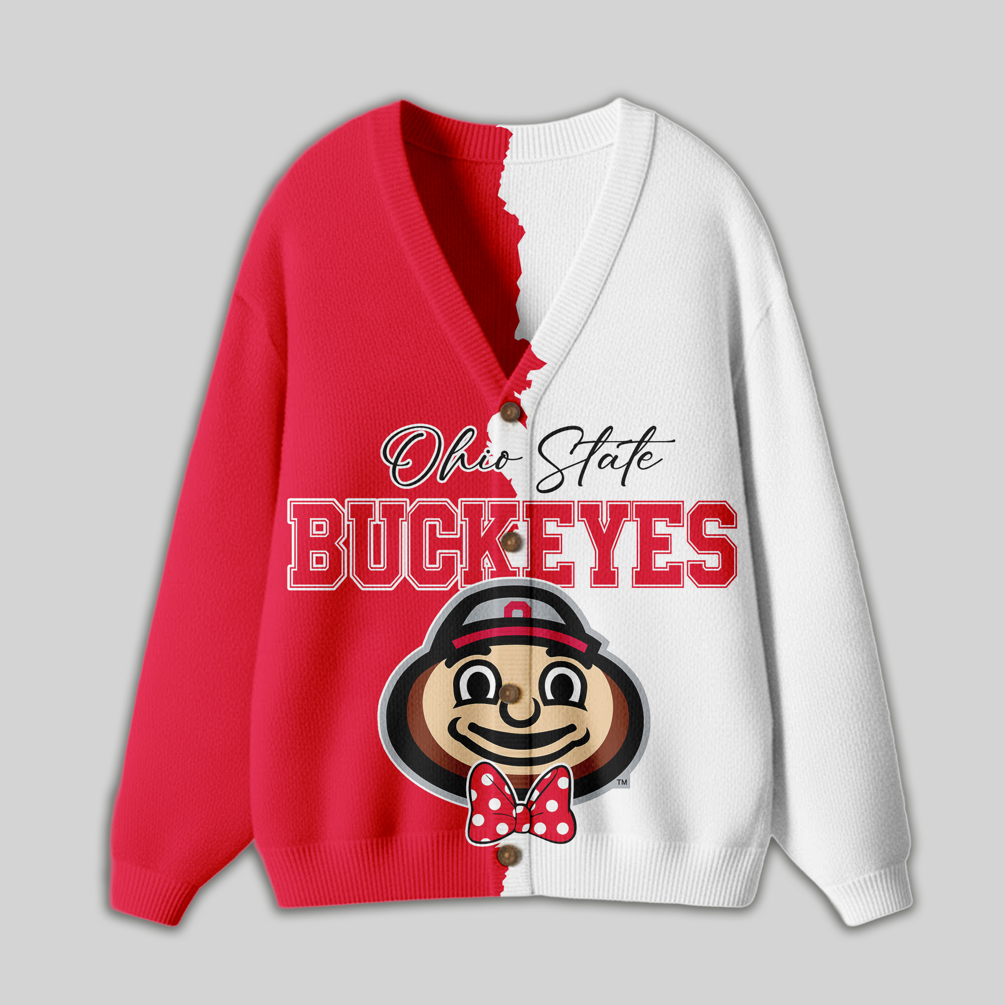 Ohio State Buckeyes | Premium NCAA Minnie Mouse Cardigan - Image 3