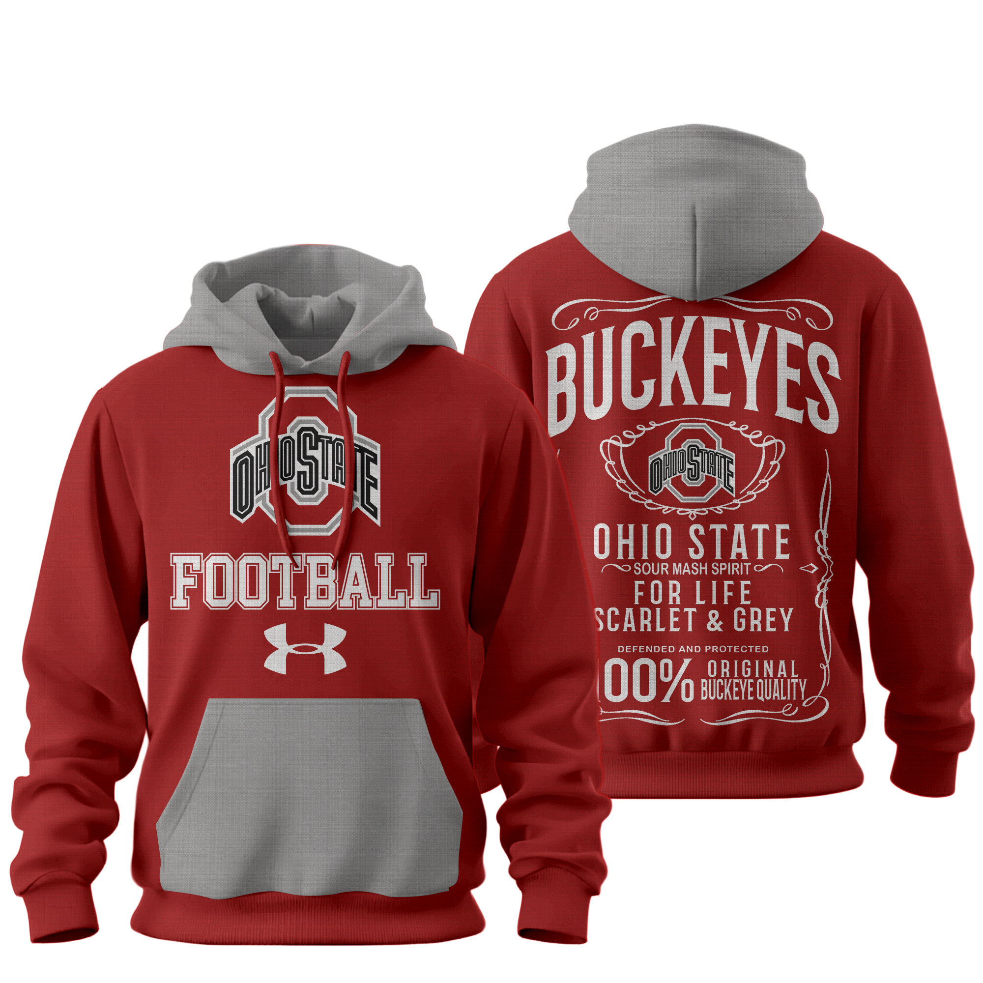 Ohio State Buckeyes | Premium NCAA College Football Under Amour Hoodie - Image 2