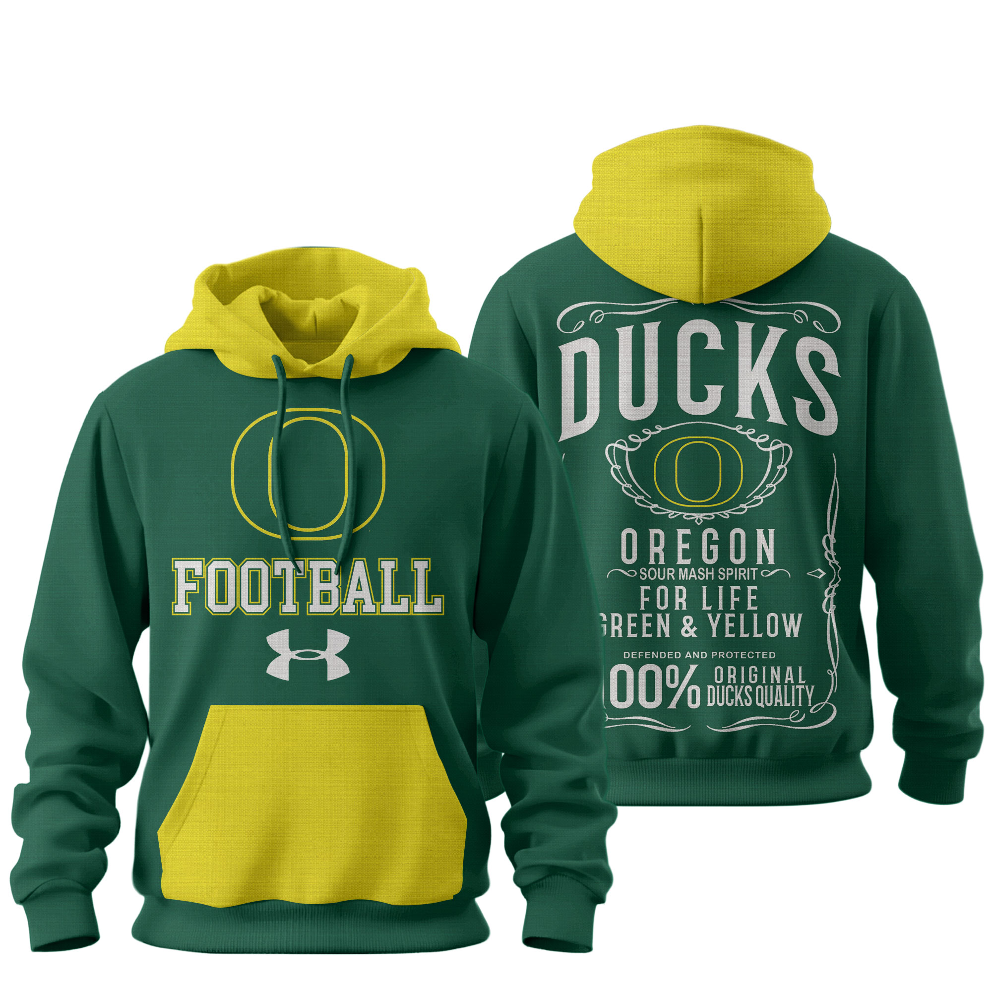 Oregon Ducks | Premium NCAA College Football Under Amour Hoodie - Image 2