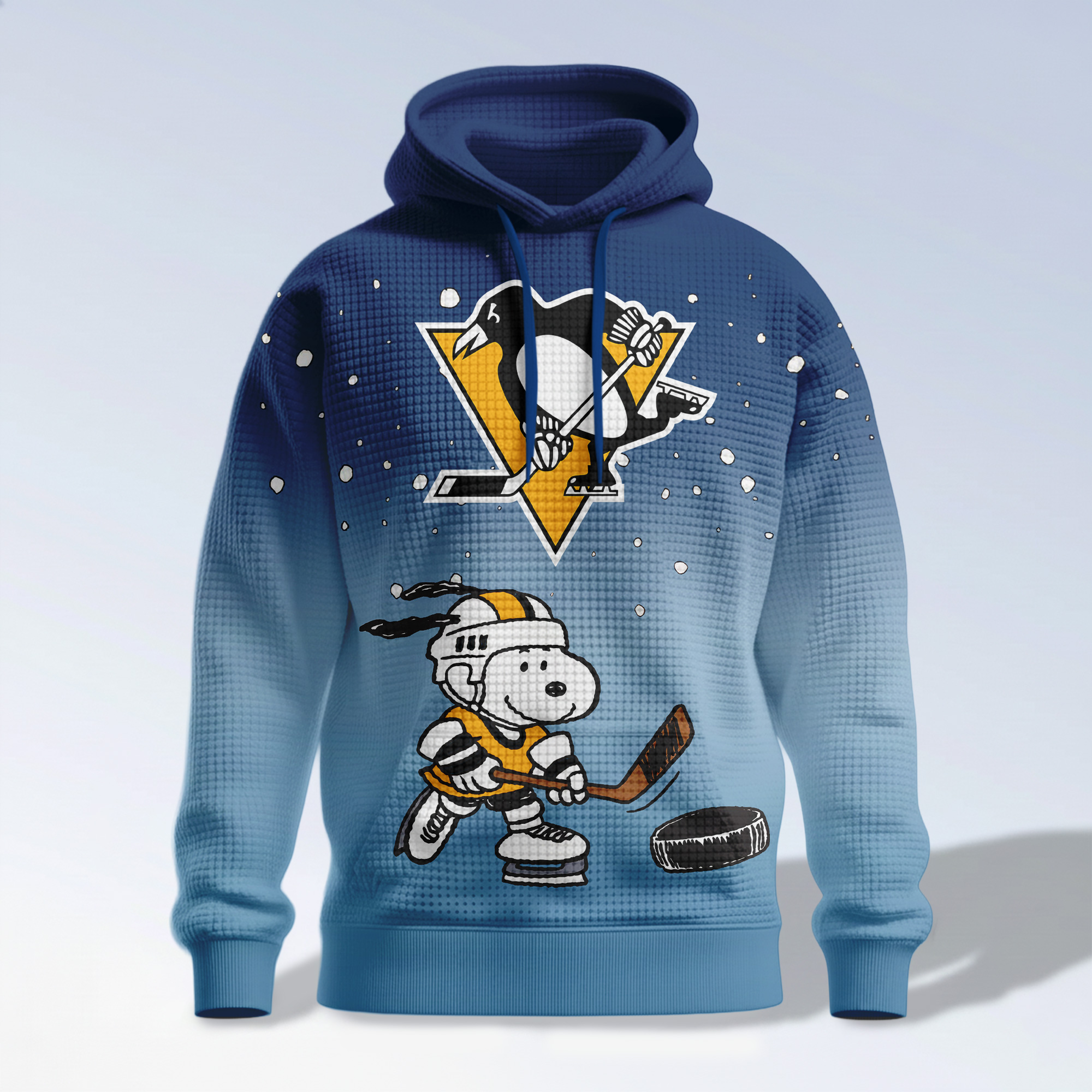 Pittsburgh Penguins | Premium NHL Snoopy Hockey 3D Waffle Hoodie TD - Image 4
