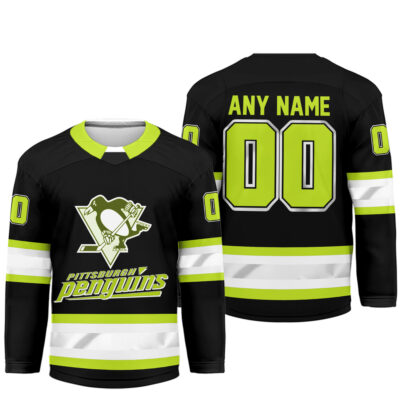 Alternative view of Pittsburgh Penguins | Premium NHL Hi-Vis Hockey Spirit Custom Name and Number Jersey