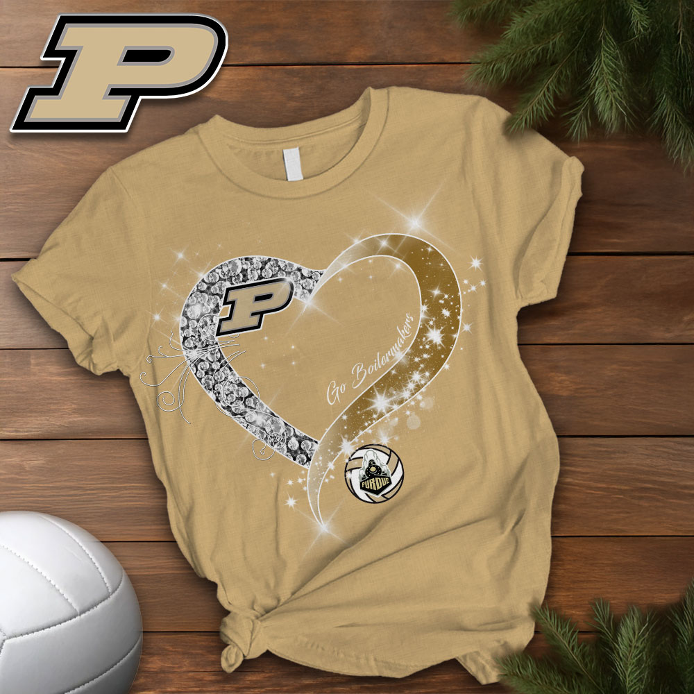 Purdue Boilermakers | Premium NCAA Volleyball Game Day Spirit Heart T-Shirt