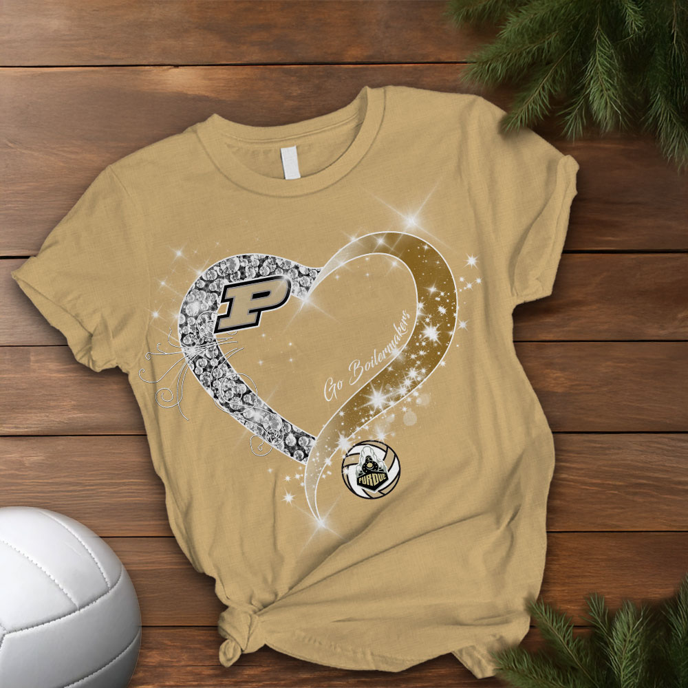 Purdue Boilermakers | Premium NCAA Volleyball Game Day Spirit Heart T-Shirt - Image 2