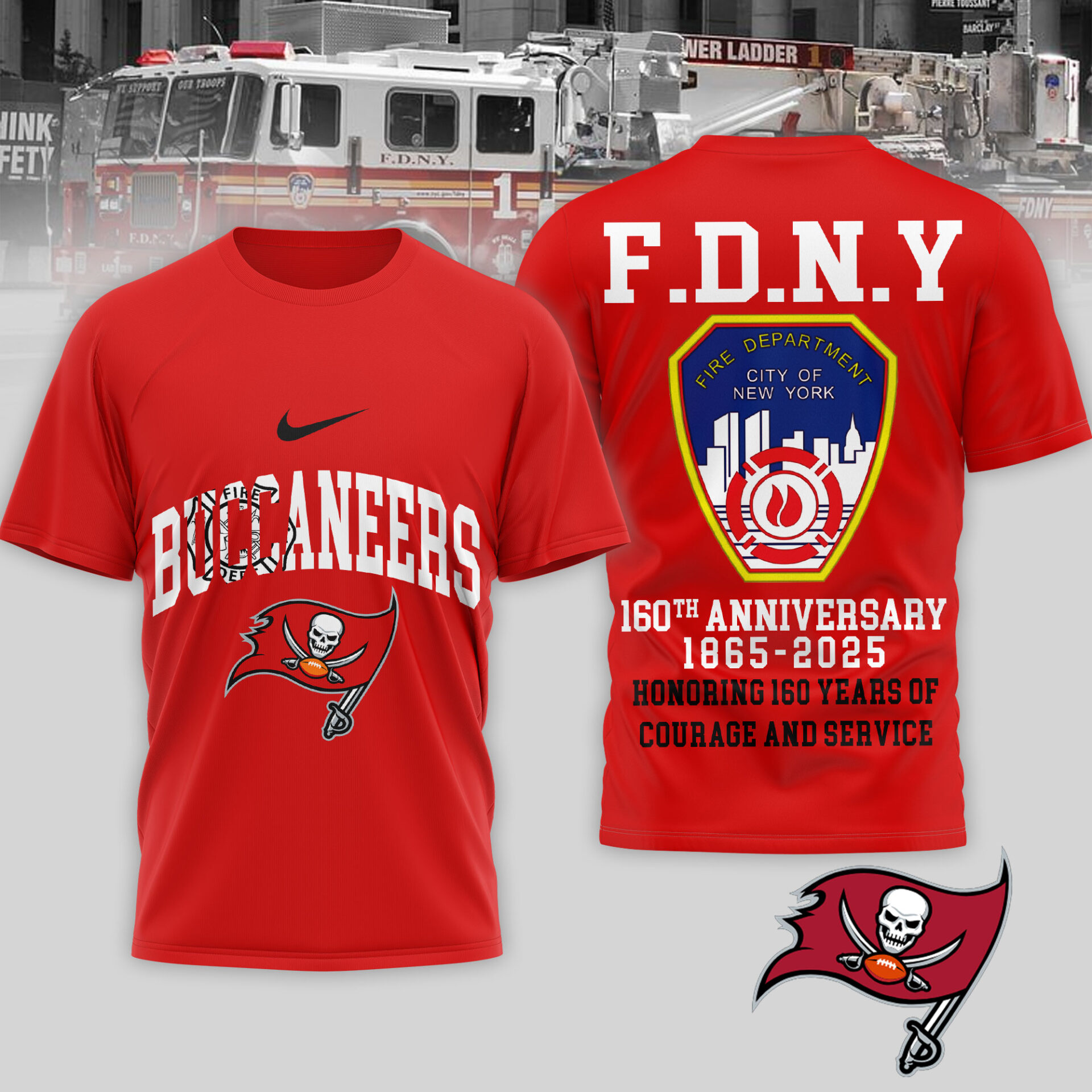 Tampa Bay Buccaneers | Premium NFL F.N.D.Y 160th Anniversary 3D Shirt TD - Image 3