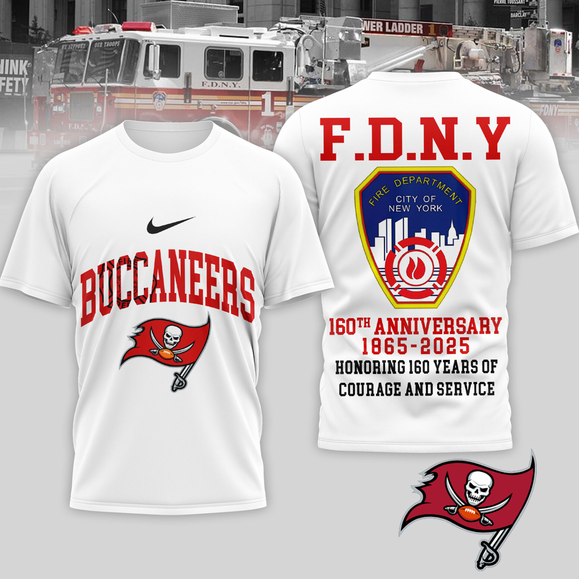Tampa Bay Buccaneers | Premium NFL F.N.D.Y 160th Anniversary 3D Shirt TD