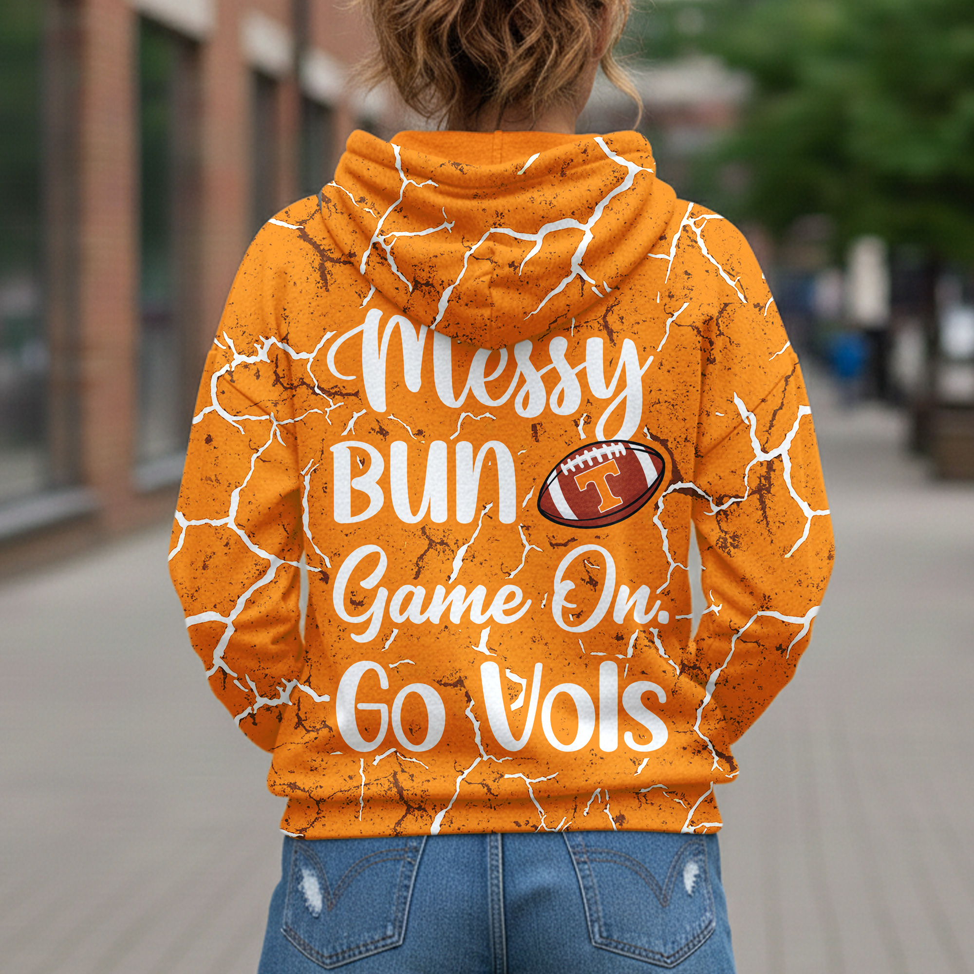 Tennessee Volunteers | Premium NCAA Messy Bun Game On 3D Hoodie - Image 4