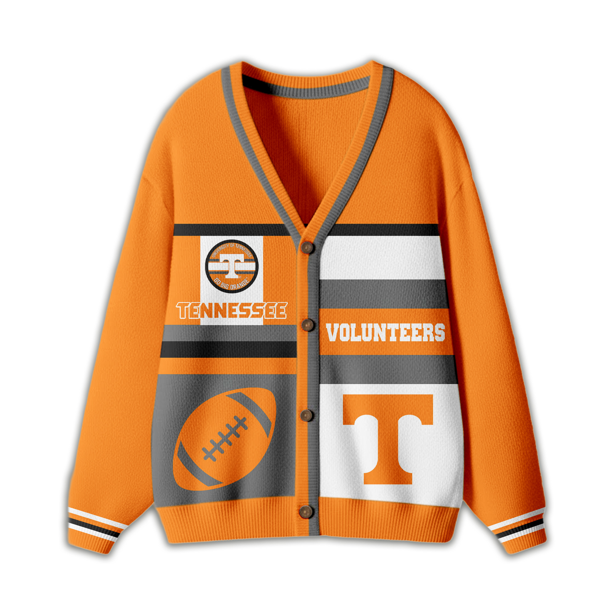 Tennessee Volunteers | Premium NCAA Game Day Striped Knit Cardigan - Image 2
