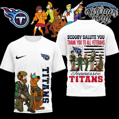 Alternative view of Tennessee Titans | Premium NFL Scooby-Doo Salute Veterans 3D Shirt HI