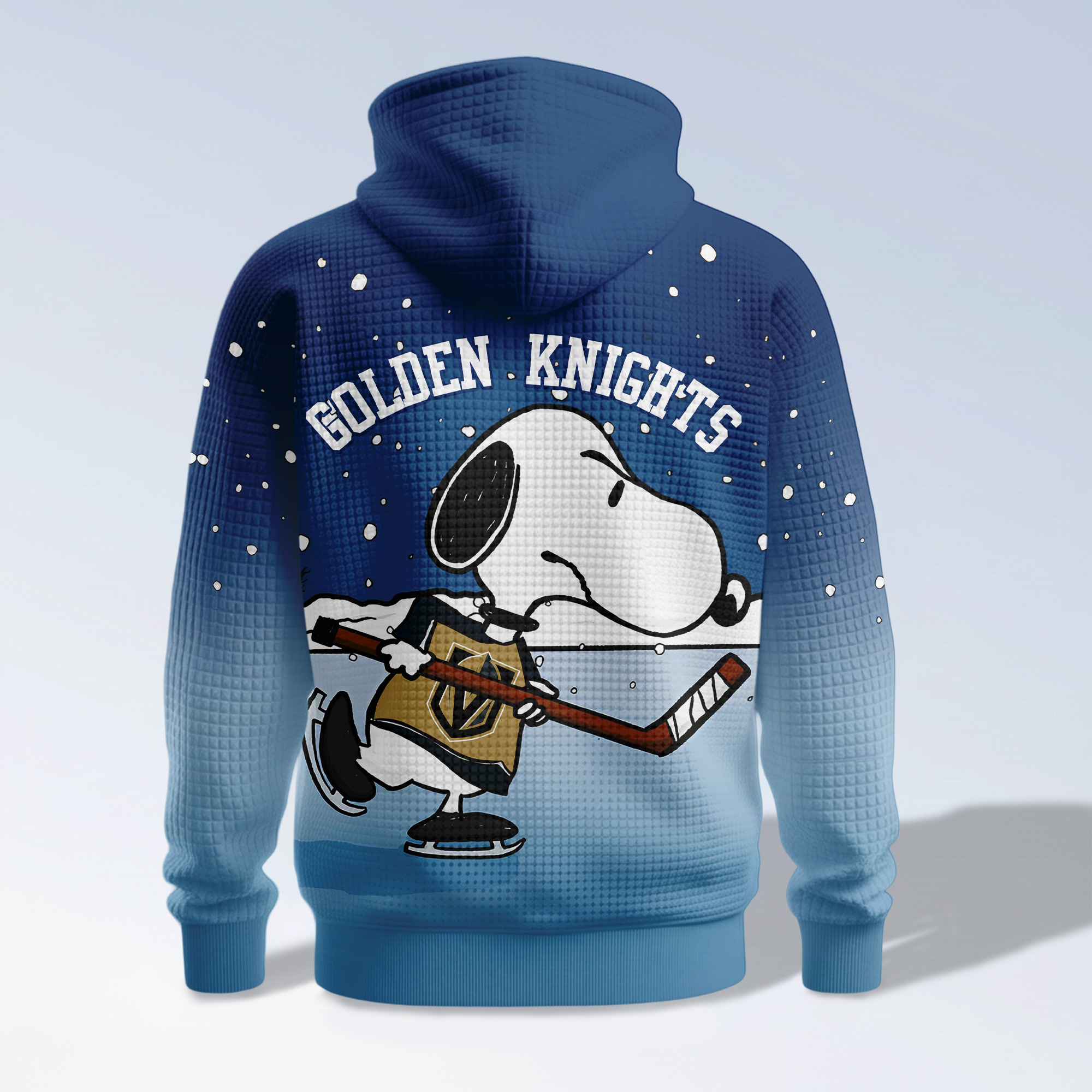 Vegas Golden Knights | Premium NHL Snoopy Hockey 3D Waffle Hoodie TD - Image 3