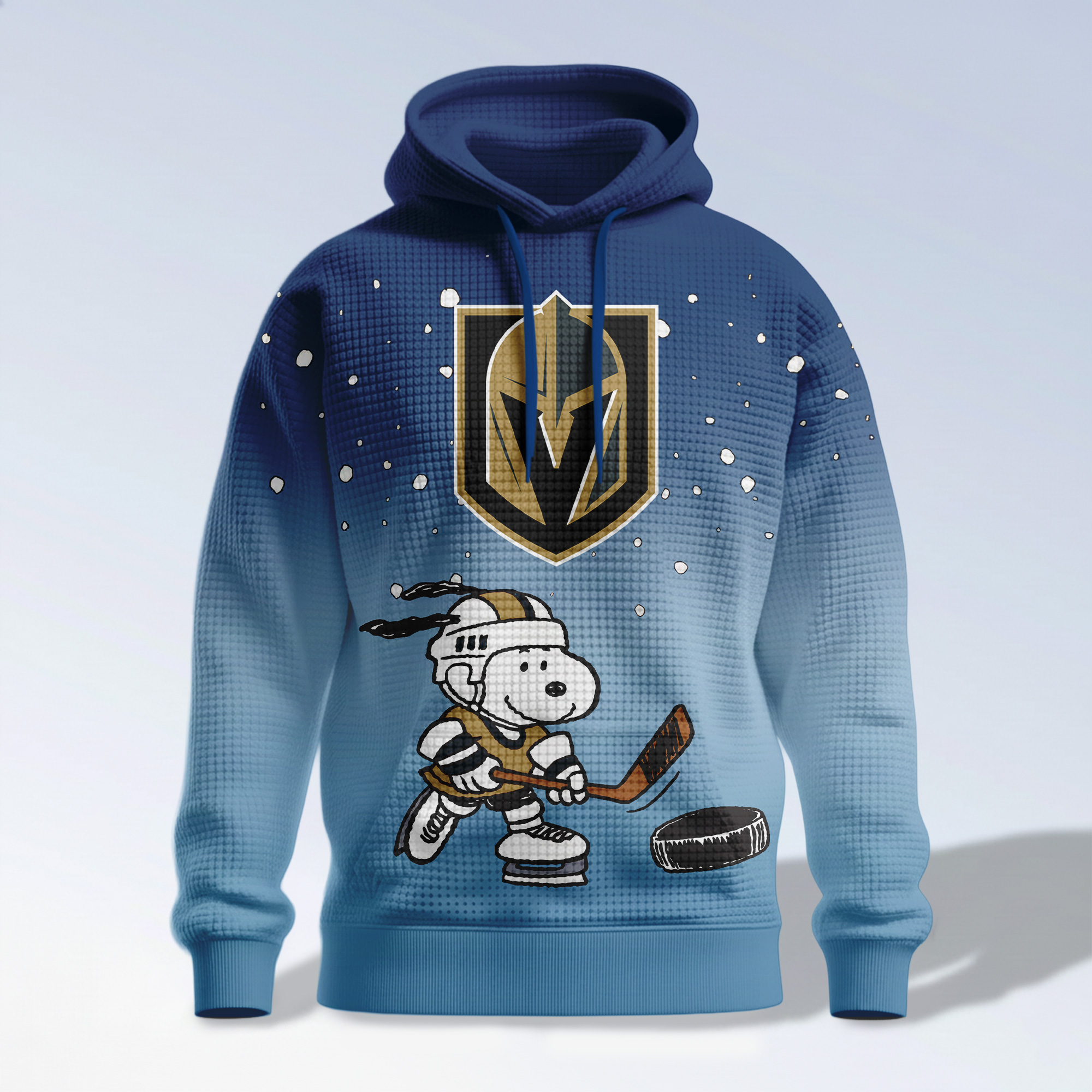 Vegas Golden Knights | Premium NHL Snoopy Hockey 3D Waffle Hoodie TD - Image 4