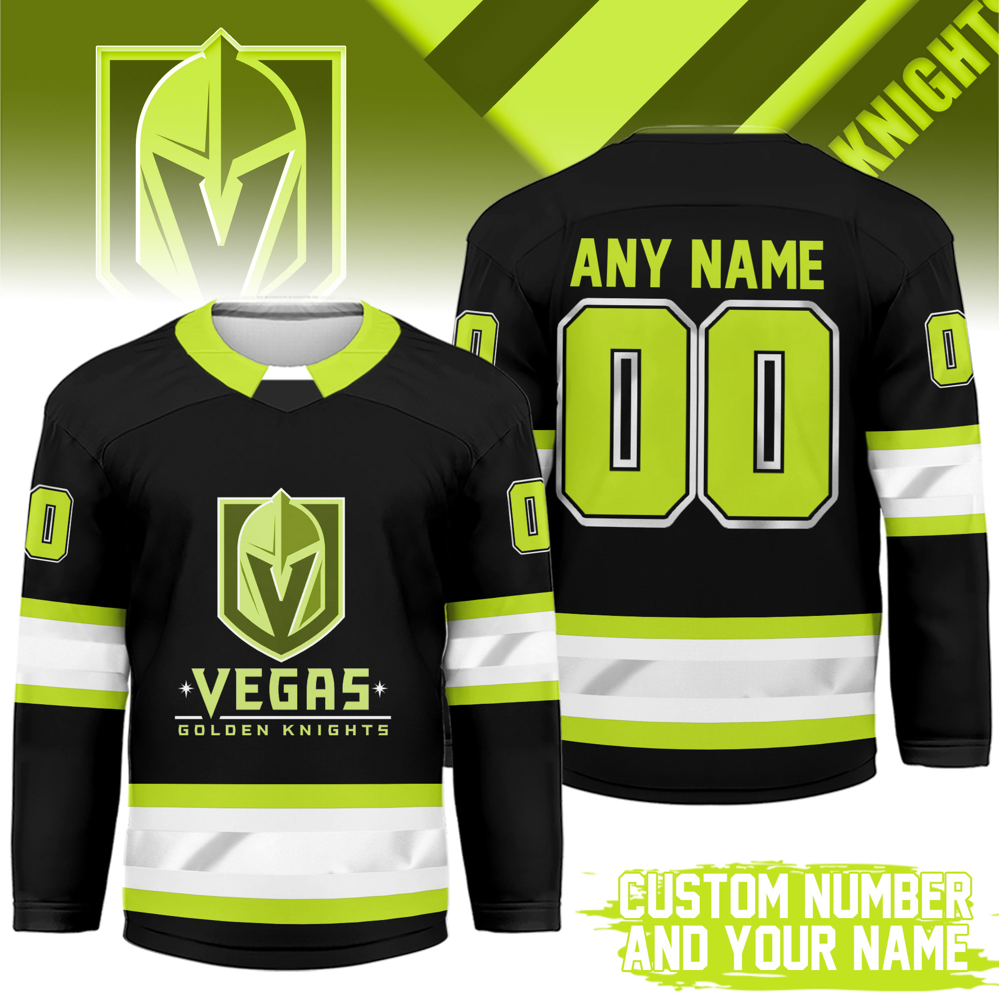 Vegas Golden Knights | Premium NHL Hi-Vis Hockey Spirit Custom Name and Number Jersey