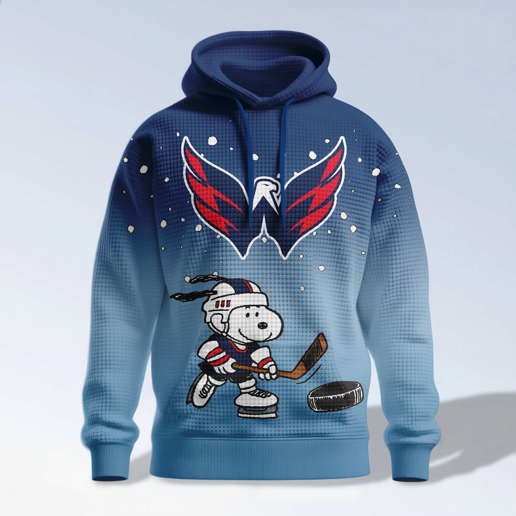 Washington Capitals | Premium NHL Snoopy Hockey 3D Waffle Hoodie TD - Image 4