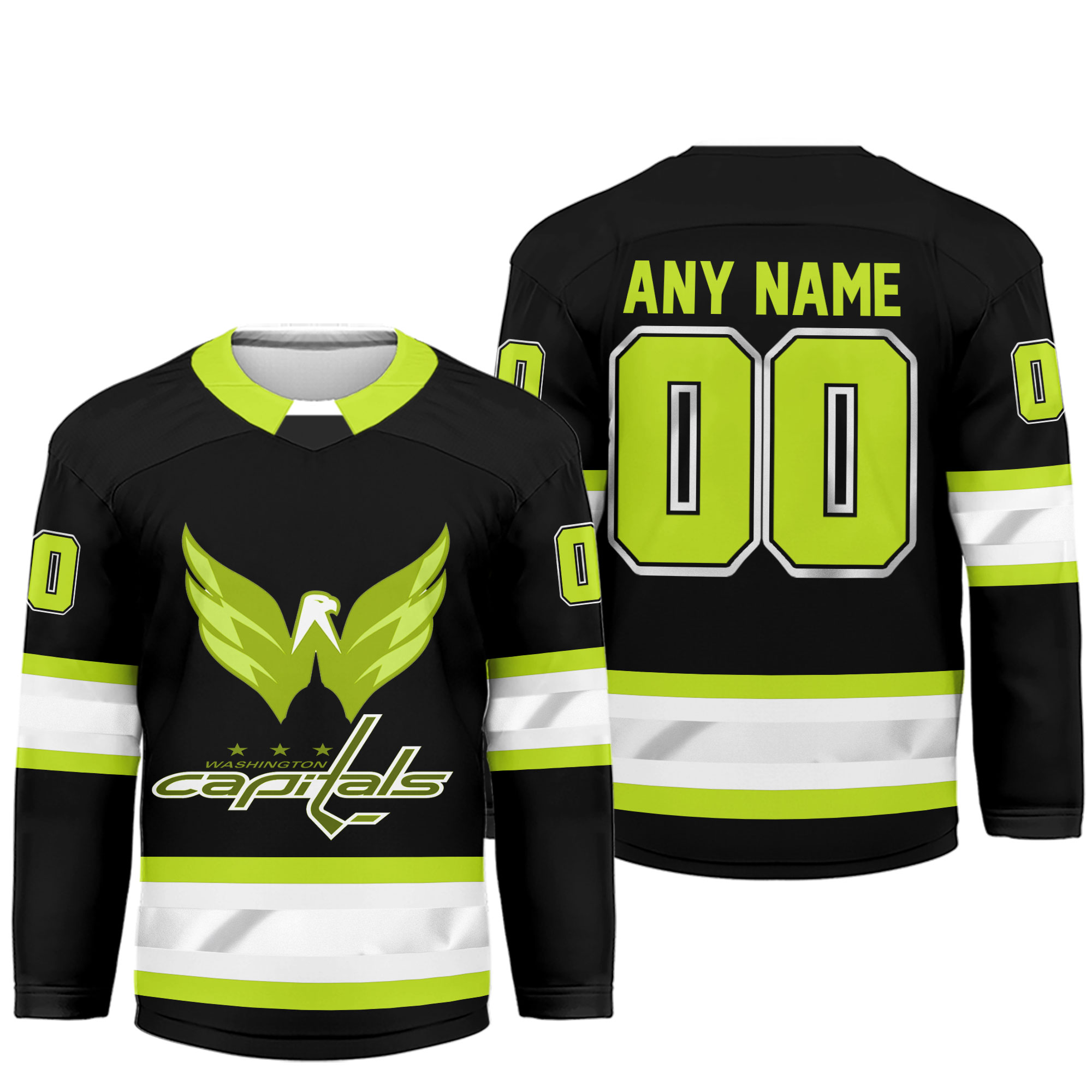 Washington Capitals | Premium NHL Hi-Vis Hockey Spirit Custom Name and Number Jersey - Image 2