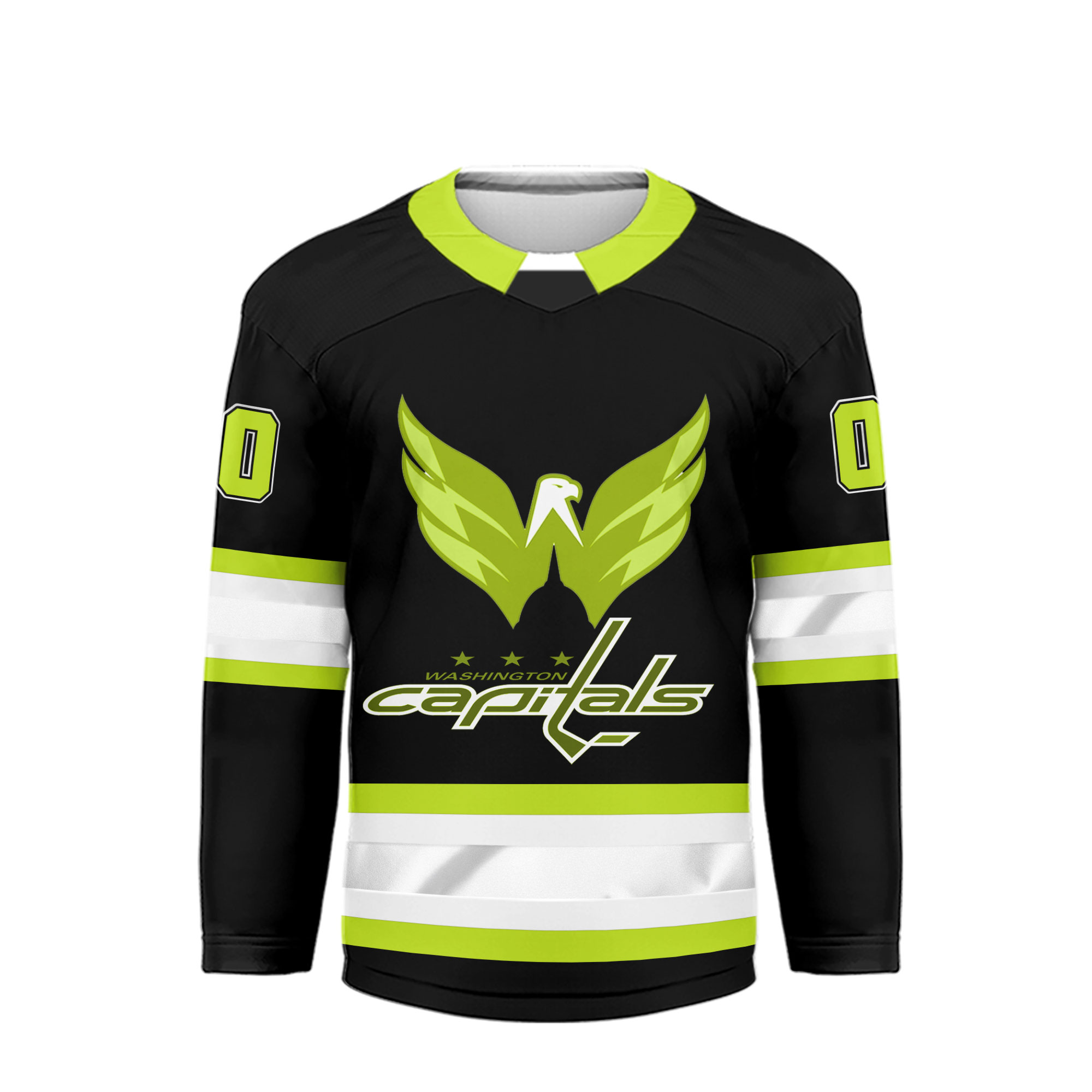 Washington Capitals | Premium NHL Hi-Vis Hockey Spirit Custom Name and Number Jersey - Image 3